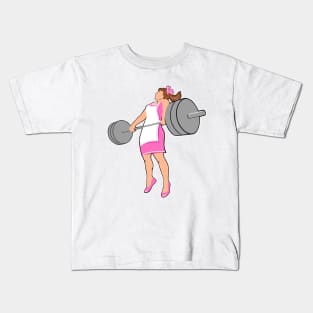 fitness girl, gym girl, weightlifting women Kids T-Shirt